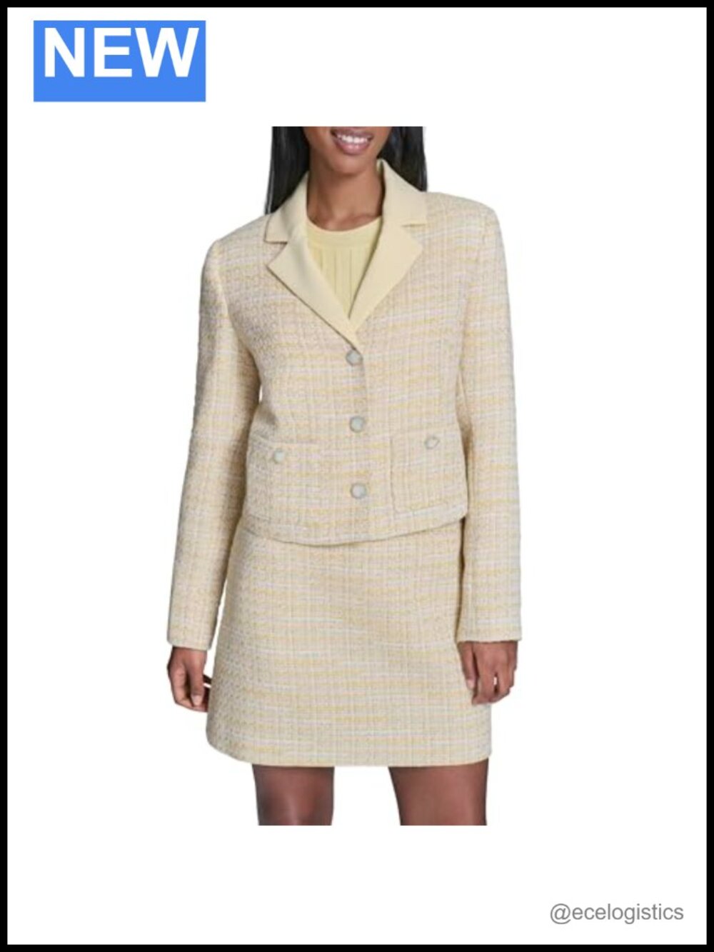 Karl Lagerfeld Cropped Tweed Jacket Women Long Sleeve